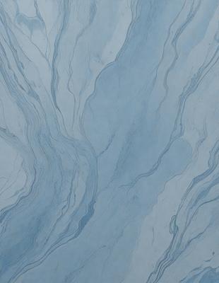 The primary subject of the image is a blue and white marbled tile. The setting is a bathroom, as the tile is placed on a wall. The visual style is a close-up of the tile, showcasing its intricate design. The dominant colors are blue and white, creating a calm and soothing atmosphere.