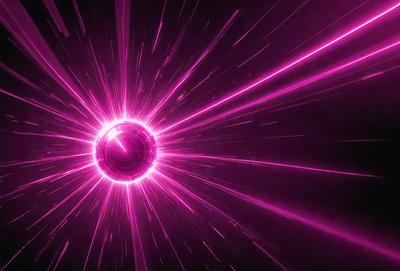 The primary subject of the image is a bright pink light, which appears to be a neon light or a light source. The light is surrounded by a purple background, creating a visually striking scene. The visual style of the image is a combination of a photo and digital art, as it captures the vibrant colors and light effects. The colors and mood of the image are predominantly pink and purple, giving it a lively and energetic atmosphere.