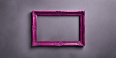 The primary subject of the image is a pink framed picture. The setting is a gray wall, which serves as the background. The visual style is a combination of a photo and a drawing, creating a unique and artistic appearance. The colors and mood of the image are predominantly pink, giving it a warm and inviting atmosphere.