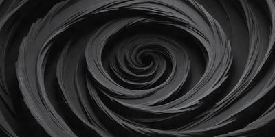 The primary subject of the image is a spiral pattern, which is the main object, scene, or focus of the image. The spiral pattern is set against a black background, giving it a dramatic and striking appearance. The visual style of the image is a combination of photo and digital art, creating a unique and intriguing visual effect. The dominant colors in the image are black and white, which contribute to the overall mood of the image, evoking a sense of mystery and depth.