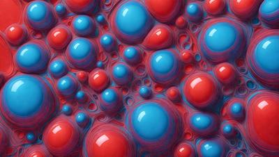 The primary subject of the image is a close-up of a red and blue swirling pattern, which appears to be a digital art or illustration. The setting is a red and blue background, creating a vibrant and lively atmosphere. The visual style is a combination of digital art and illustration, with the swirling pattern being the main focus of the image. The colors and mood convey a sense of energy and movement, with the red and blue hues adding a bold and dynamic quality to the scene.