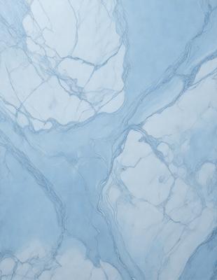 The primary subject of the image is a marble wall with a blue tint. The setting is a bathroom, and the visual style is a photo. The dominant colors are blue and white, creating a calm and soothing atmosphere.