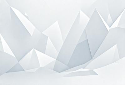The primary subject of the image is a mountainous landscape, featuring a series of triangular shapes that resemble a mountain range. The setting is a white background, which contrasts with the shapes, creating a visually striking scene. The visual style is a combination of digital art and illustration, with the triangular shapes giving the impression of a mountain range. The colors and mood of the image are predominantly white, with the triangular shapes adding a sense of depth and dimension to the overall composition.