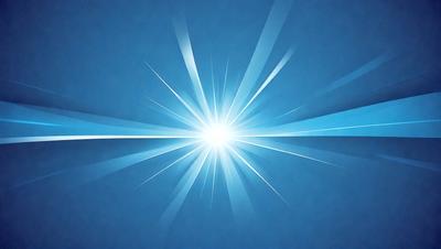The primary subject of the image is a bright light source, possibly a sun or a light bulb, shining through a blue background. The light source appears to be the main focus of the image, creating a striking contrast against the dark blue sky. The visual style of the image is a combination of a photo and digital art, as it captures the light source's rays and the blue background in a visually appealing manner. The colors and mood of the image are predominantly blue, creating a calm and serene atmosphere.