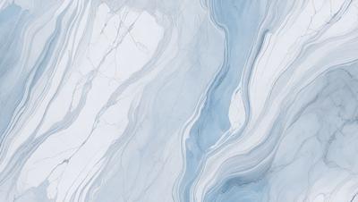 The primary subject of the image is a marble-like pattern, which is the main object, scene, or focus of the image. The setting or background features a white and blue marble-like pattern, which gives the image a clean and elegant appearance. The visual style of the image is a close-up of the marble-like pattern, which highlights the intricate details and textures of the surface. The colors and mood of the image are predominantly white and blue, creating a sense of calmness and sophistication.