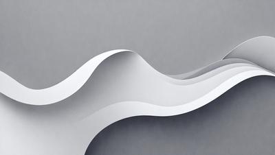The primary subject of the image is a white paper wave, which is the main object, scene, or focus of the image. The setting is a gray background, which provides a contrasting and neutral environment for the paper wave. The visual style of the image is a digital art or illustration, as it is a creative and artistic representation of a wave. The colors and mood of the image are predominantly white, giving it a clean and minimalist appearance.