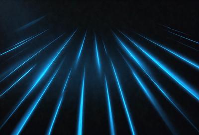 The primary subject of the image is a blue light, which is the main focus of the scene. The setting is a dark background, creating a contrast with the blue light. The visual style appears to be a digital art or illustration, as the light is depicted as a series of blue lines. The colors and mood of the image are predominantly blue, creating a calm and serene atmosphere.