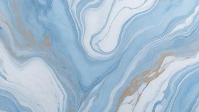 The primary subject of the image is a blue and white marbled pattern, which is the main focus of the image. The setting is a white surface, possibly a wall or a table, with the marbled pattern as the background. The visual style of the image is a close-up of the marbled pattern, showcasing its intricate details. The colors and mood of the image are predominantly blue and white, creating a calm and serene atmosphere.