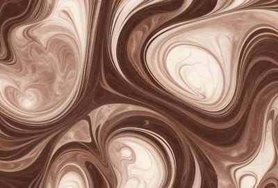 The primary subject of the image is a close-up of a marbled pattern, which appears to be a brown and white swirl. The setting is a surface with a marbled pattern, possibly a wall or a piece of art. The visual style is a close-up of the marbled pattern, showcasing its intricate details. The colors and mood of the image are predominantly brown and white, creating a sense of depth and texture.
