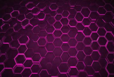 The primary subject of the image is a purple hexagonal pattern. The setting is a purple background, which creates a visually striking contrast with the hexagonal pattern. The visual style is a close-up of the hexagonal pattern, showcasing its intricate details. The colors and mood of the image are predominantly purple, giving it a calm and soothing atmosphere.