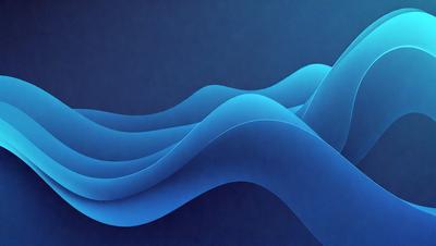 The primary subject of the image is a blue wave, which is the main object, scene, or focus of the image. The setting or background is a dark blue surface, which creates a contrasting and dramatic atmosphere. The visual style of the image is digital art, as it is a computer-generated representation of a wave. The dominant colors in the image are blue, which creates a sense of calmness and tranquility.