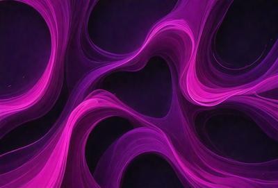 The primary subject of the image is a purple, swirling, and flowing pattern. The setting is a dark background, which contrasts with the vibrant purple color of the pattern. The visual style appears to be a digital art or illustration, as the pattern is intricate and detailed. The colors and mood of the image are predominantly purple, creating a sense of depth and complexity in the design.