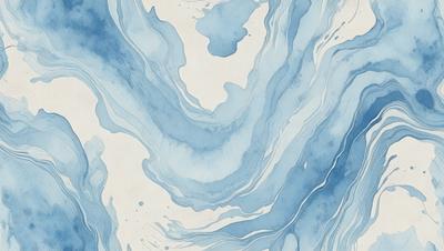 The primary subject of the image is a blue and white water-like pattern, which appears to be a painting or a digital artwork. The setting is a white background, which provides a clean and minimalist appearance. The visual style is a combination of painting and digital art, creating a unique and artistic representation of water. The dominant colors are blue and white, which evoke a sense of calmness and tranquility.