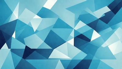 The primary subject of the image is a blue and white geometric pattern. The setting is a blue background, and the visual style appears to be a digital art or illustration. The dominant colors are blue and white, creating a calm and soothing atmosphere.