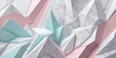 The primary subject of the image is a marble-like structure, which appears to be a three-dimensional paper model. The setting is a white and pink background, giving the scene a clean and vibrant appearance. The visual style is a combination of digital art and illustration, as the paper model is created using a computer-aided design (CAD) software. The colors and mood of the image are predominantly white and pink, giving it a fresh and elegant feel.