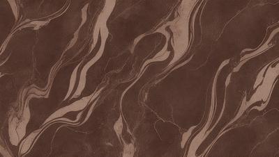 The primary subject of the image is a brown marble tile with a pattern of swirls and waves. The setting is a bathroom, as indicated by the presence of the marble tile. The visual style is a close-up of the tile, showcasing its intricate design. The colors and mood of the image are warm and earthy, with the brown marble tile being the dominant color.