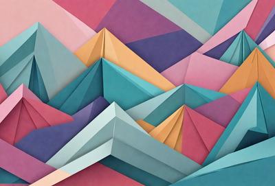 The primary subject of the image is a colorful, geometric pattern made up of various shapes and colors. The setting is a pink and blue background, which adds to the vibrant and lively atmosphere of the scene. The visual style of the image is a combination of digital art and illustration, creating a unique and eye-catching design. The dominant colors in the pattern are pink and blue, which evoke a sense of warmth and tranquility.