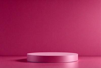 The primary subject of the image is a pink square or circle, which is placed on a pink background. The visual style of the image is a photo, and the colors and mood are predominantly pink, creating a warm and inviting atmosphere.