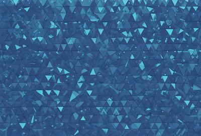 The primary subject of the image is a blue background with a pattern of triangles. The setting is a blue background with a pattern of triangles. The visual style is a blue background with a pattern of triangles. The colors and mood are predominantly blue, creating a calm and serene atmosphere.