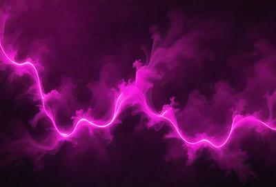 The primary subject of the image is a purple, pink, and white neon light. The light is shaped like a wave and appears to be a part of a larger artistic display. The setting is a dark background, which contrasts with the bright colors of the light. The visual style of the image is a combination of digital art and illustration, creating a unique and eye-catching effect. The dominant colors of the image are purple, pink, and white, giving it a vibrant and energetic atmosphere.