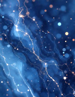 Primary subject: A blue background with a pattern of lightning bolts and stars.

Setting/background: The background is a blue sky with a pattern of lightning bolts and stars.

Visual style: The image is a digital artwork or illustration.

Colors and mood: The dominant colors are blue and white, with a sense of motion and energy.