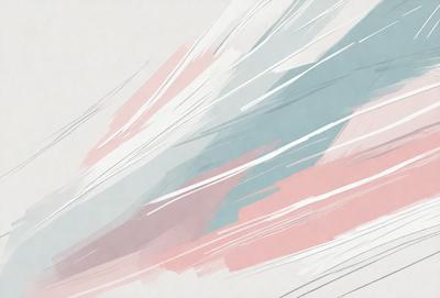 The primary subject of the image is a colorful, abstract painting. The setting is a white background, which provides a clean and minimalist appearance. The visual style is a combination of digital art and illustration, creating a unique and artistic representation. The dominant colors in the painting are pink, blue, and white, which contribute to a warm and inviting atmosphere.