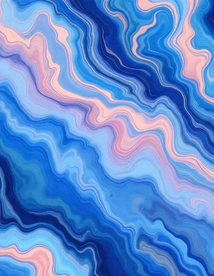 The primary subject of the image is a blue and purple abstract art piece. The setting is a blue and purple background, which complements the artwork. The visual style is a combination of digital art and illustration, creating a unique and eye-catching design. The colors and mood of the image are predominantly blue and purple, giving it a calming and serene atmosphere.