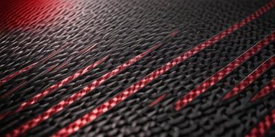 The primary subject of the image is a black and red checkered pattern. The setting is a black background, and the visual style appears to be a digital art or illustration. The dominant colors are black and red, creating a bold and striking appearance.