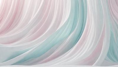 The primary subject of the image is a large, colorful, and abstract wave pattern. The setting is a white background, which provides a clean and minimalist appearance. The visual style is a combination of digital art and illustration, creating a unique and eye-catching design. The dominant colors in the image are blue, pink, and white, which contribute to a vibrant and lively atmosphere.