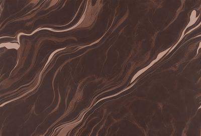 The primary subject of the image is a brown marble-like surface with a pattern of swirls and waves. The setting is a close-up of the marble, showcasing its intricate design. The visual style is a realistic representation of the marble, capturing its natural texture and patterns. The colors and mood of the image are warm and earthy, with the brown marble being the dominant color.
