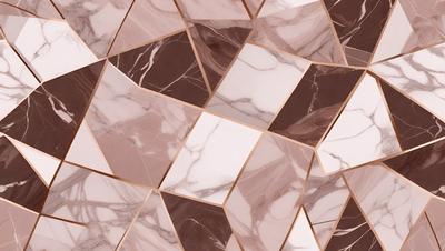 The primary subject of the image is a marble tile pattern, which is the main focus of the image. The setting is a marble tile surface, and the visual style is a close-up of the marble tile pattern. The colors and mood of the image are predominantly brown and white, giving it a natural and elegant appearance.