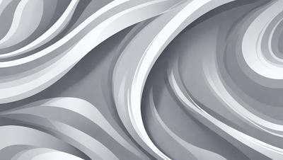 The primary subject of the image is a large, curved, and flowing design, which appears to be a pattern or a piece of digital art. The setting is a gray background, which contrasts with the design. The visual style is a combination of digital art and illustration, creating a unique and eye-catching appearance. The colors and mood of the image are predominantly gray, giving it a modern and sophisticated feel.
