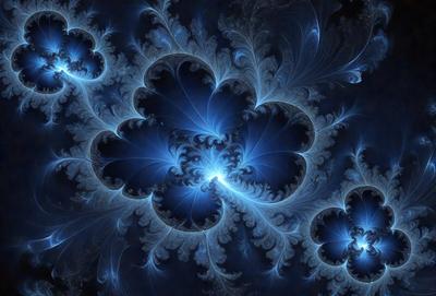 The primary subject of the image is a blue and white swirling pattern, which appears to be a digital art or illustration. The setting is a dark background, which contrasts with the swirling pattern. The visual style is a combination of digital art and illustration, creating a unique and captivating image. The dominant colors are blue and white, giving the image a calming and serene atmosphere.