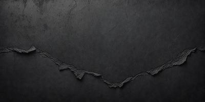 The primary subject of the image is a large crack in a black surface, possibly a wall or a piece of leather. The setting appears to be a dark room, with the crack as the main focus. The visual style of the image is a close-up of the crack, emphasizing its depth and texture. The colors in the image are predominantly black, creating a moody and dramatic atmosphere.