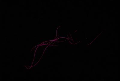 The primary subject of the image is a pink line or drawing, which appears to be a part of a larger pattern. The setting is a dark background, which contrasts with the pink line. The visual style of the image is a combination of a photo and a drawing, creating a unique and artistic appearance. The colors and mood of the image are predominantly pink, giving it a warm and inviting atmosphere.