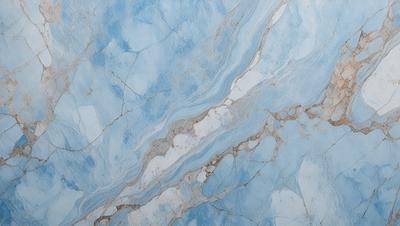 The primary subject of the image is a blue marble tile with a white and blue pattern. The setting is a bathroom, and the visual style is a photo. The dominant colors are blue and white, creating a calm and soothing atmosphere.