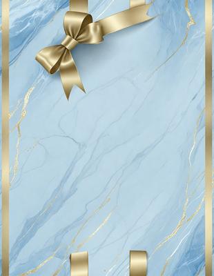 The primary subject of the image is a gold bow tied around a marble surface. The setting is a marble countertop, and the visual style is a close-up of the bow. The colors and mood of the image are warm and elegant, with the gold bow adding a touch of sophistication to the marble surface.