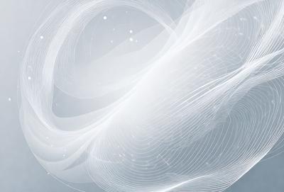 The primary subject of the image is a white, flowing, and swirling pattern. The setting is a gray background, which contrasts with the white pattern. The visual style is a combination of digital art and illustration, creating a unique and artistic representation. The colors and mood of the image are predominantly white, giving it a clean and minimalist appearance.