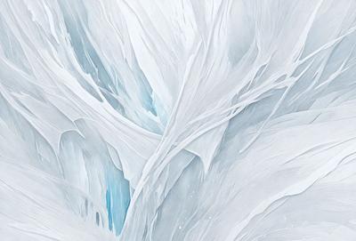 The primary subject of the image is a white, flowing, and swirling pattern, which appears to be a painting or drawing. The setting is a white background, which provides a clean and minimalist appearance. The visual style is artistic, with the focus on the intricate and flowing design. The colors and mood of the image are predominantly white, creating a sense of purity and elegance.