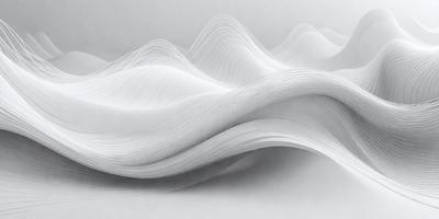 The primary subject of the image is a white wave or ripple pattern, which appears to be a digital art or illustration. The setting is a white background, and the visual style is a combination of digital art and illustration. The dominant colors are white and gray, creating a clean and minimalist atmosphere.
