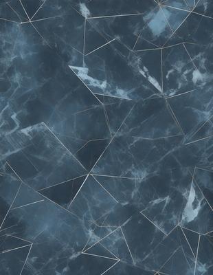 The primary subject of the image is a blue and white patterned wallpaper. The setting is a room with a blue wall, and the visual style is a close-up of the wallpaper. The colors and mood of the image are predominantly blue and white, creating a calm and serene atmosphere.