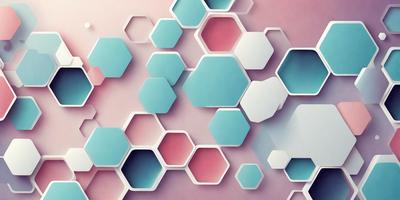 The primary subject of the image is a pattern of hexagonal shapes, which are arranged in a visually appealing manner. The setting is a pink and blue background, creating a vibrant and lively atmosphere. The visual style of the image is a combination of digital art and illustration, with the hexagons appearing as if they are made of blocks. The dominant colors in the image are pink and blue, which contribute to the overall mood of the scene.