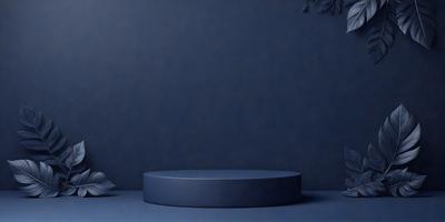 The primary subject of the image is a blue table, which is the main object in the scene. The table is placed against a blue wall, creating a striking contrast. The visual style of the image is a photo, capturing the details of the table and the wall. The colors and mood of the image are predominantly blue, giving it a calm and serene atmosphere.