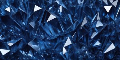 The primary subject of the image is a close-up of a blue crystal, possibly a piece of glass or a gemstone. The setting is a dark blue background, which contrasts with the bright blue crystal. The visual style appears to be a close-up of a single object, with no additional elements or distractions. The colors and mood of the image are predominantly blue, creating a sense of depth and tranquility.