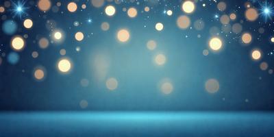 The primary subject of the image is a blue background with a pattern of white lights. The setting is a dark room, and the visual style is a digital art or illustration. The dominant colors are blue and white, creating a calm and serene atmosphere.