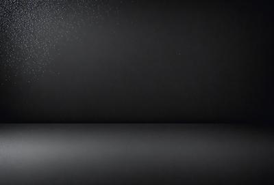 The primary subject of the image is a person standing in a dark room. The setting is a black background, and the visual style appears to be a photo. The room has a moody atmosphere, and the person is the main focus of the image.