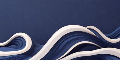 The primary subject of the image is a large, blue wave with white and blue swirls. The wave is the main focus of the image, and it is set against a blue background. The visual style of the image is a combination of digital art and illustration, creating a dynamic and vibrant scene. The dominant colors in the image are blue and white, with the blue wave and white swirls creating a sense of movement and energy.