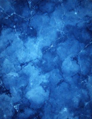 The primary subject of the image is a blue marble wall with a pattern of white clouds. The setting is a room with a blue marble wall, and the visual style is a digital art or illustration. The dominant colors are blue and white, creating a calm and serene atmosphere.
