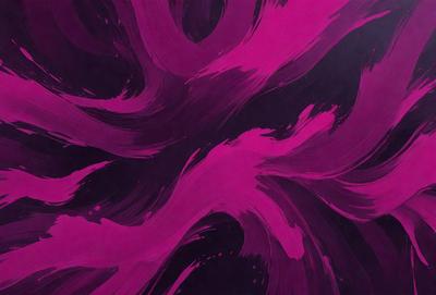 The primary subject of the image is a purple painting with a swirling design. The setting is a dark background, which contrasts with the vibrant purple color of the painting. The visual style appears to be a combination of digital art and illustration, creating a unique and eye-catching piece of art. The dominant colors are purple and black, giving the painting a bold and striking appearance.