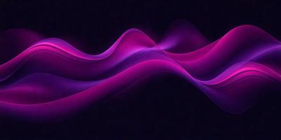 The primary subject of the image is a purple wave, which is the main focus of the scene. The wave is set against a dark background, creating a dramatic and moody atmosphere. The visual style of the image is a digital art or illustration, as it appears to be a computer-generated or hand-drawn representation of the wave. The dominant colors in the image are purple and black, which contribute to the overall mood and aesthetic of the scene.